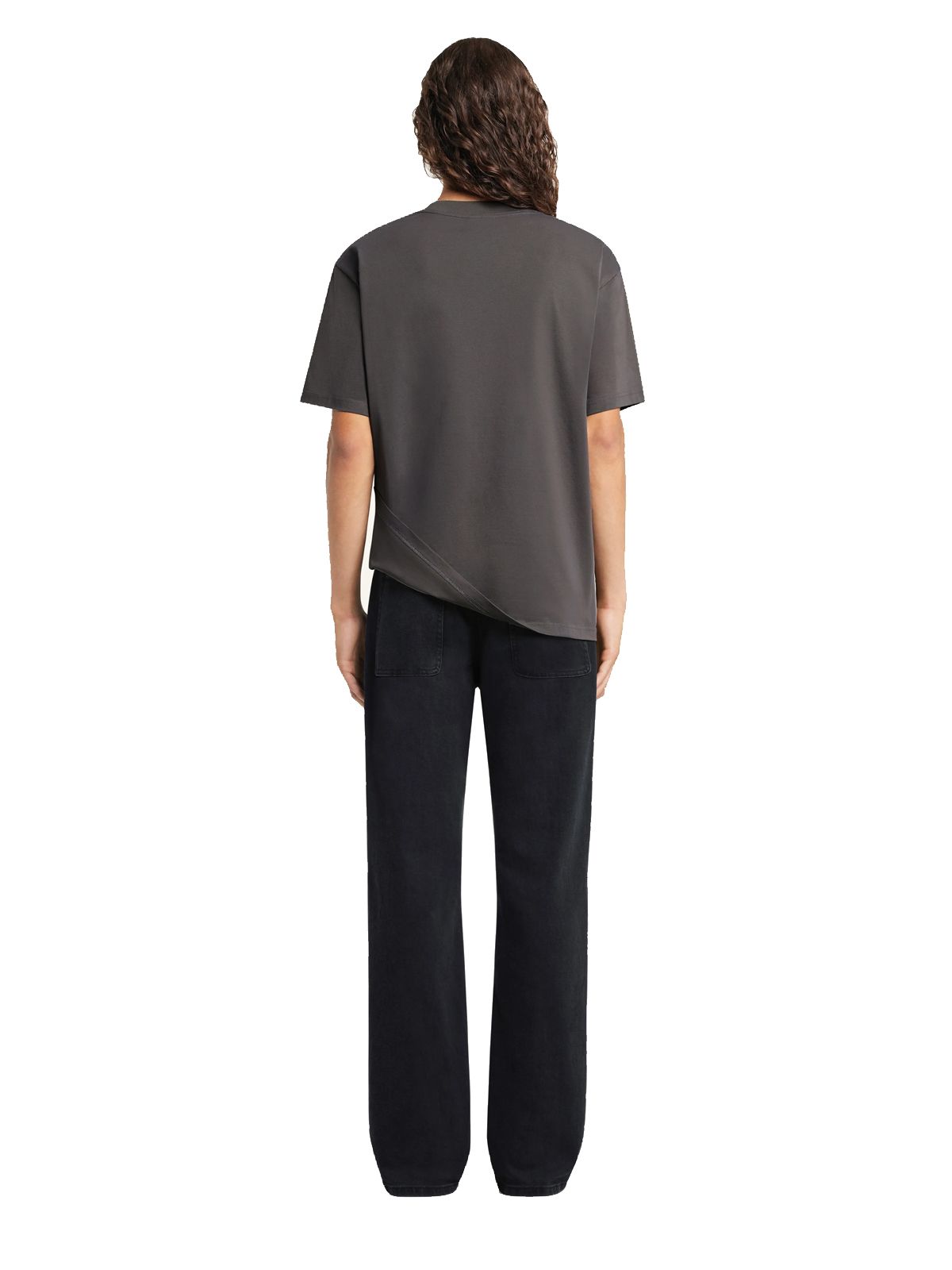 t-shirt twisted logo charcoal grey COURREGES