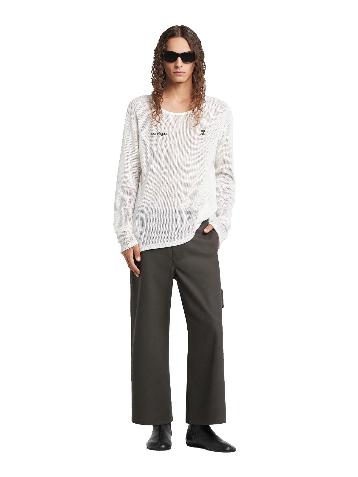 top printed mesh white COURREGES