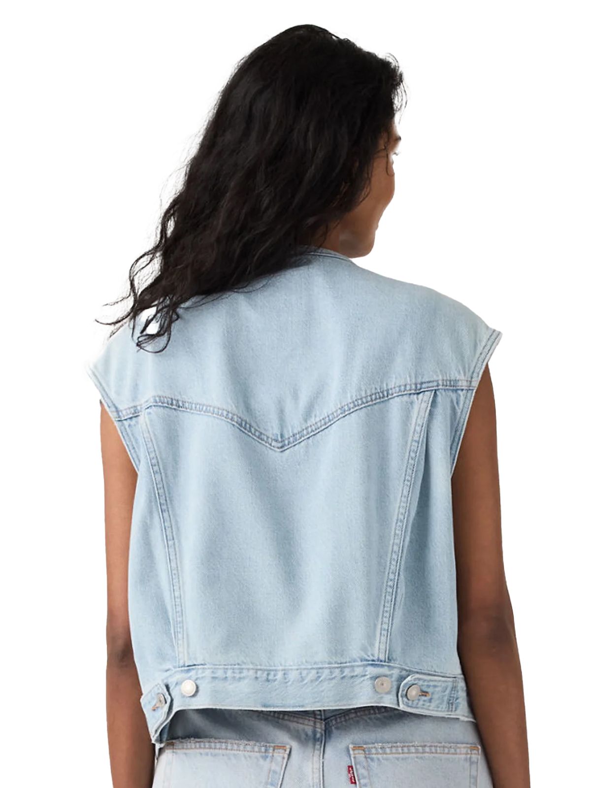 collarless shrunken 90s vest of course light blue LEVI'S