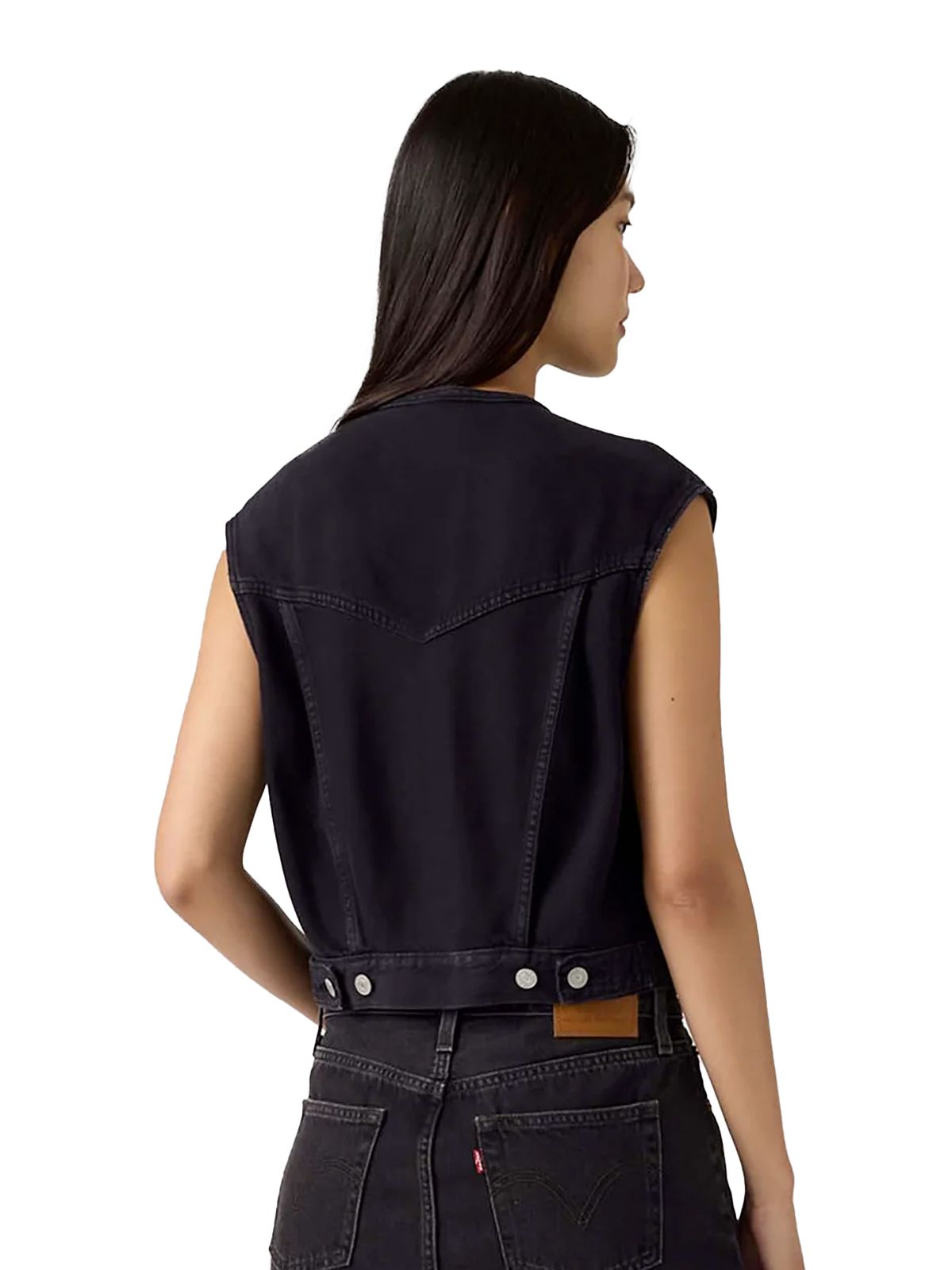 collarless shrunken 90s vest none your black LEVI'S