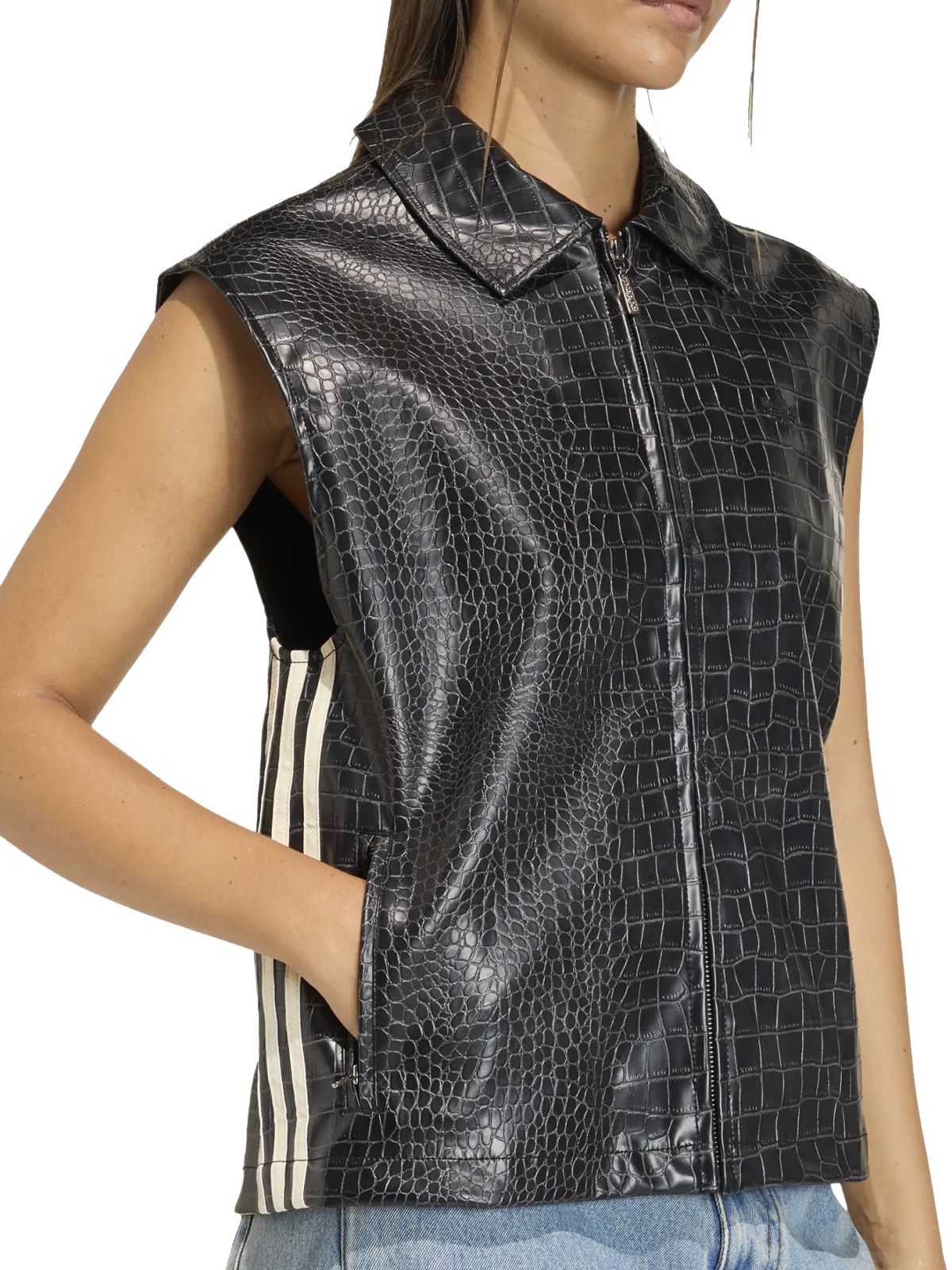 leather vest black ADIDAS ORIGINALS