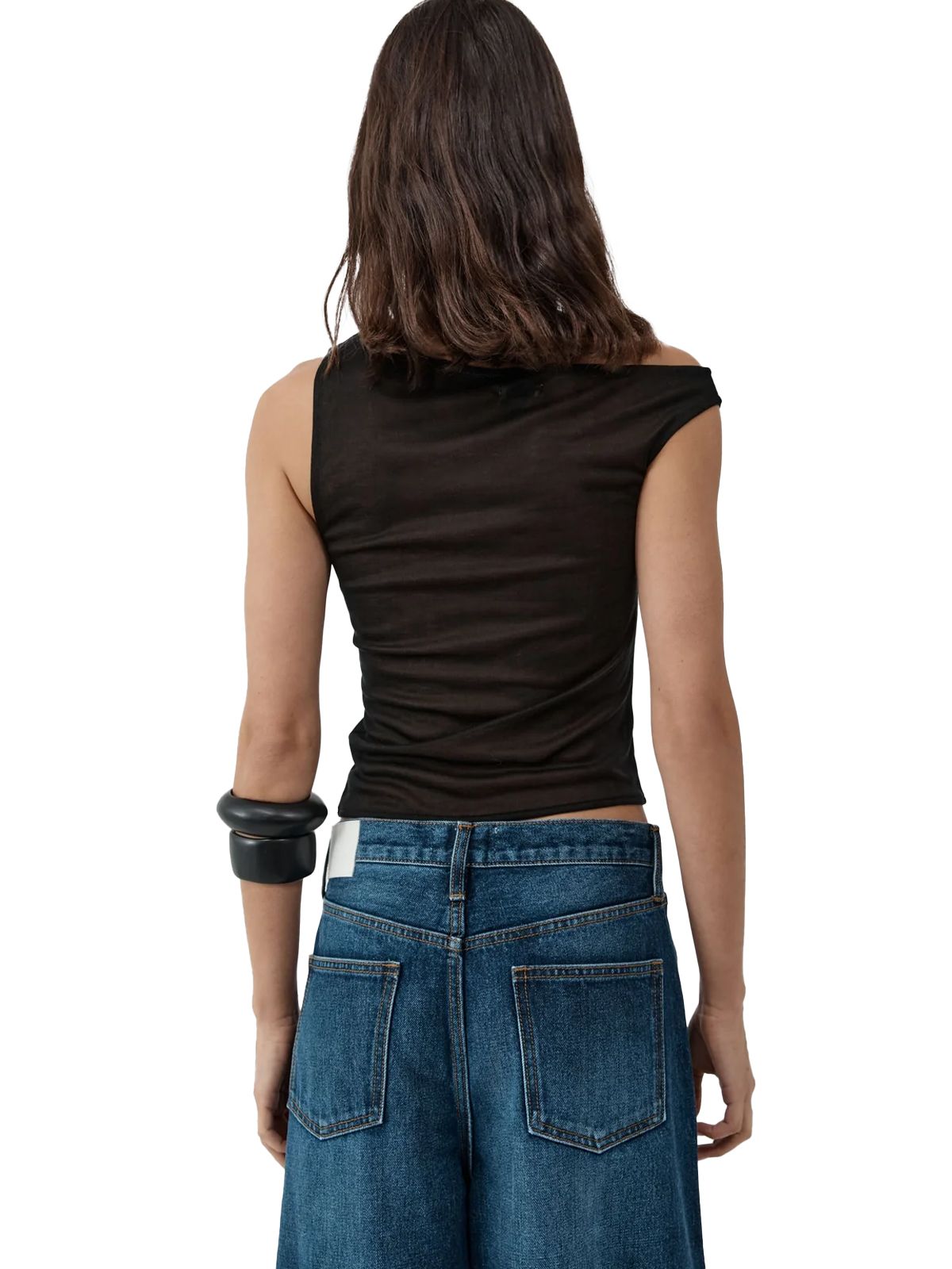 fine jersey asymm top black ST. AGNI