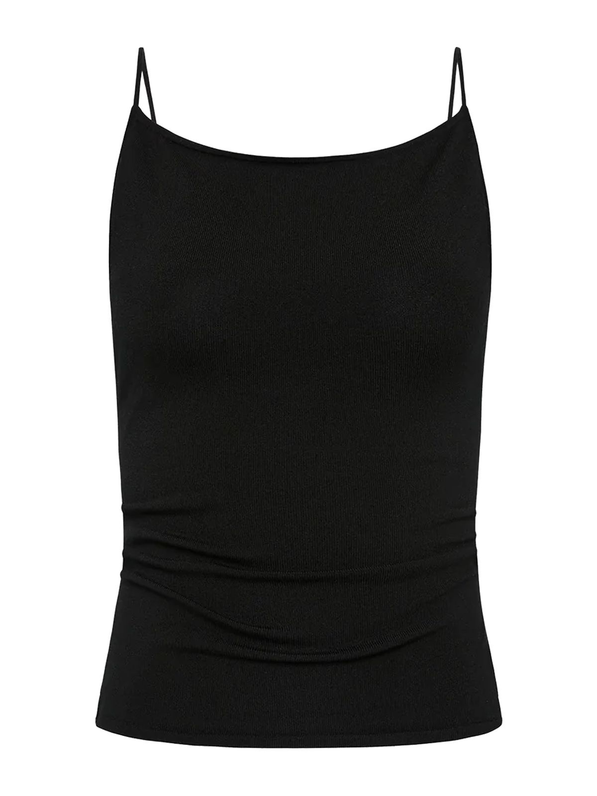 twist back knit top black