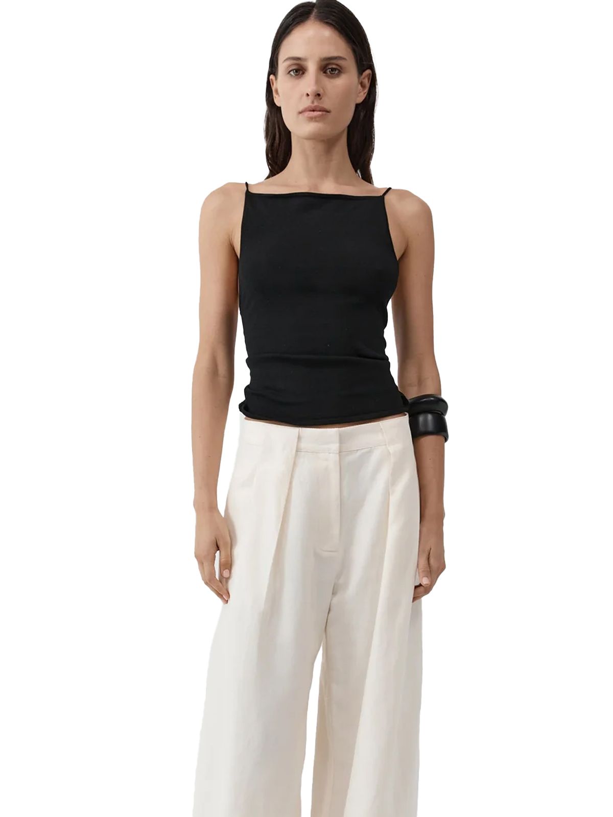 twist back knit top black ST. AGNI