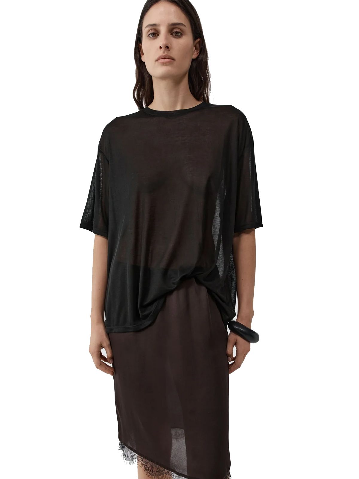 fine jersey relaxed tee nera ST. AGNI