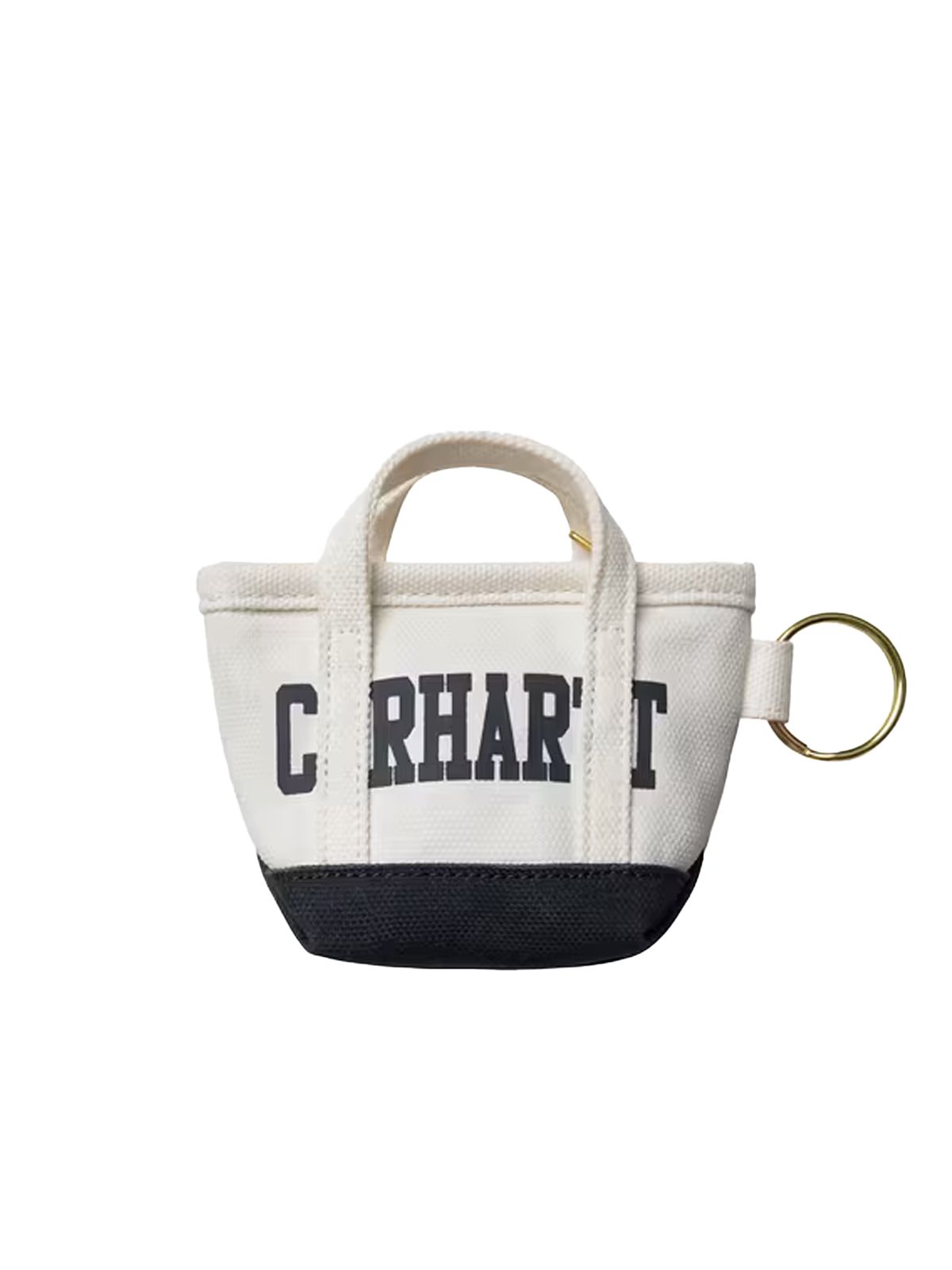 mini tote bag keychain beige