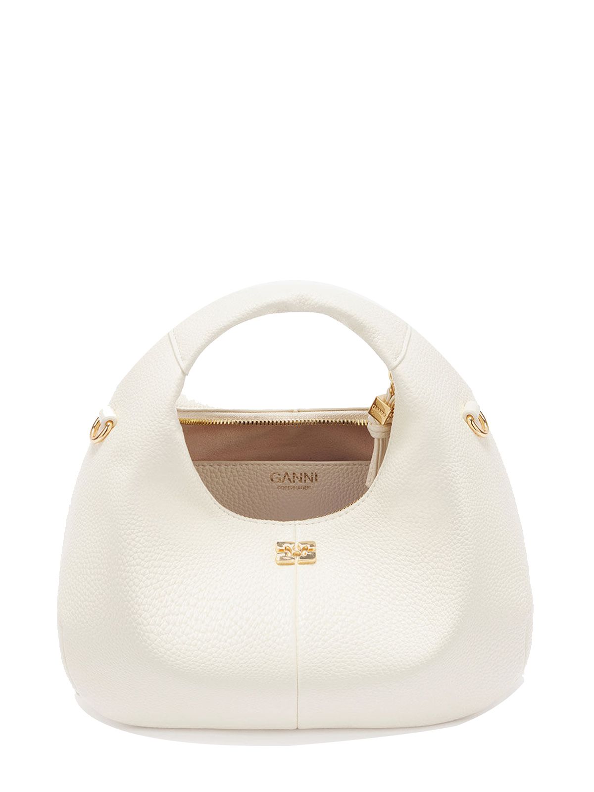 Hobo Mini Grained White cream GANNI