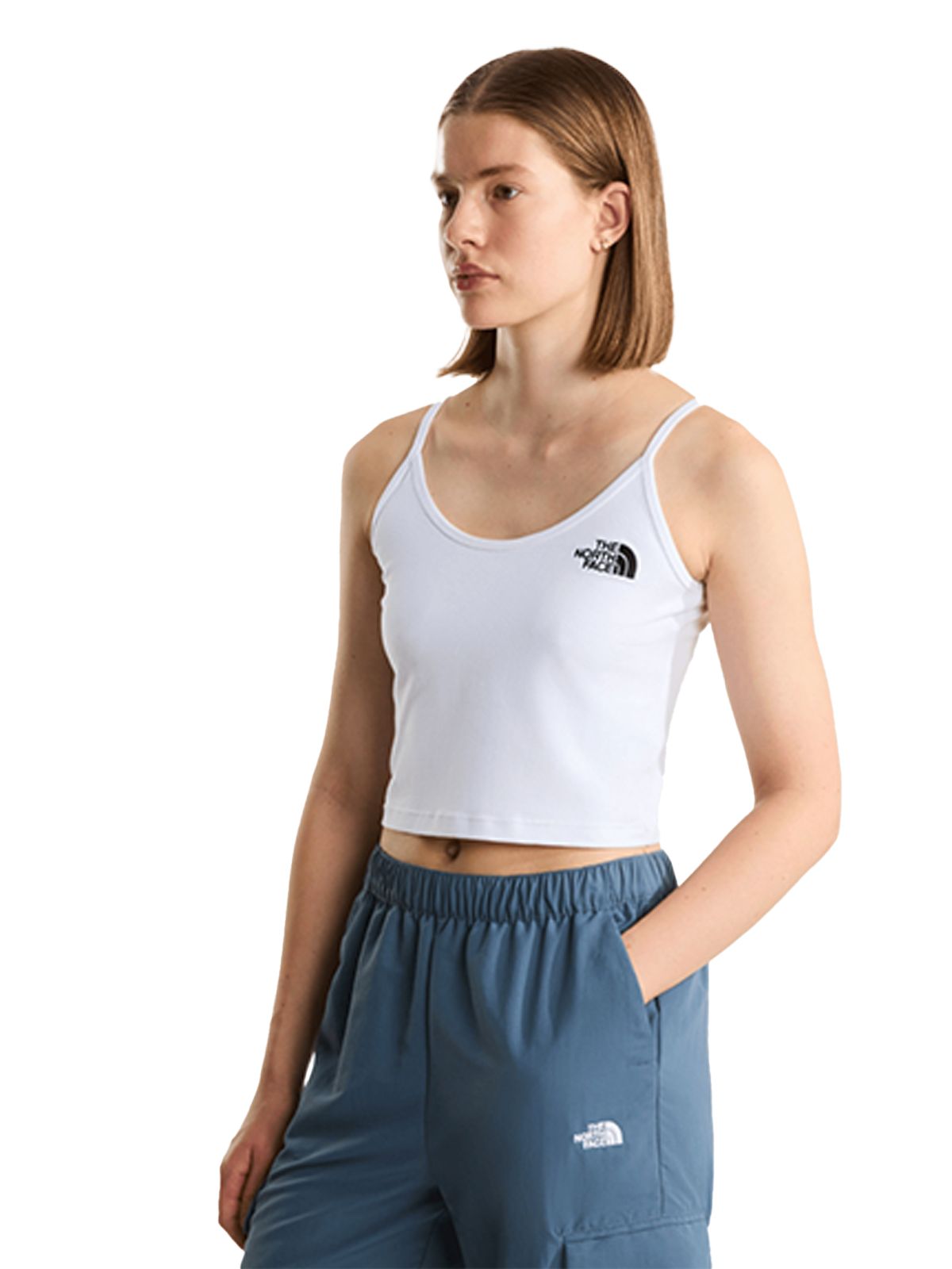 slim crop tank white THE NORTH FACE