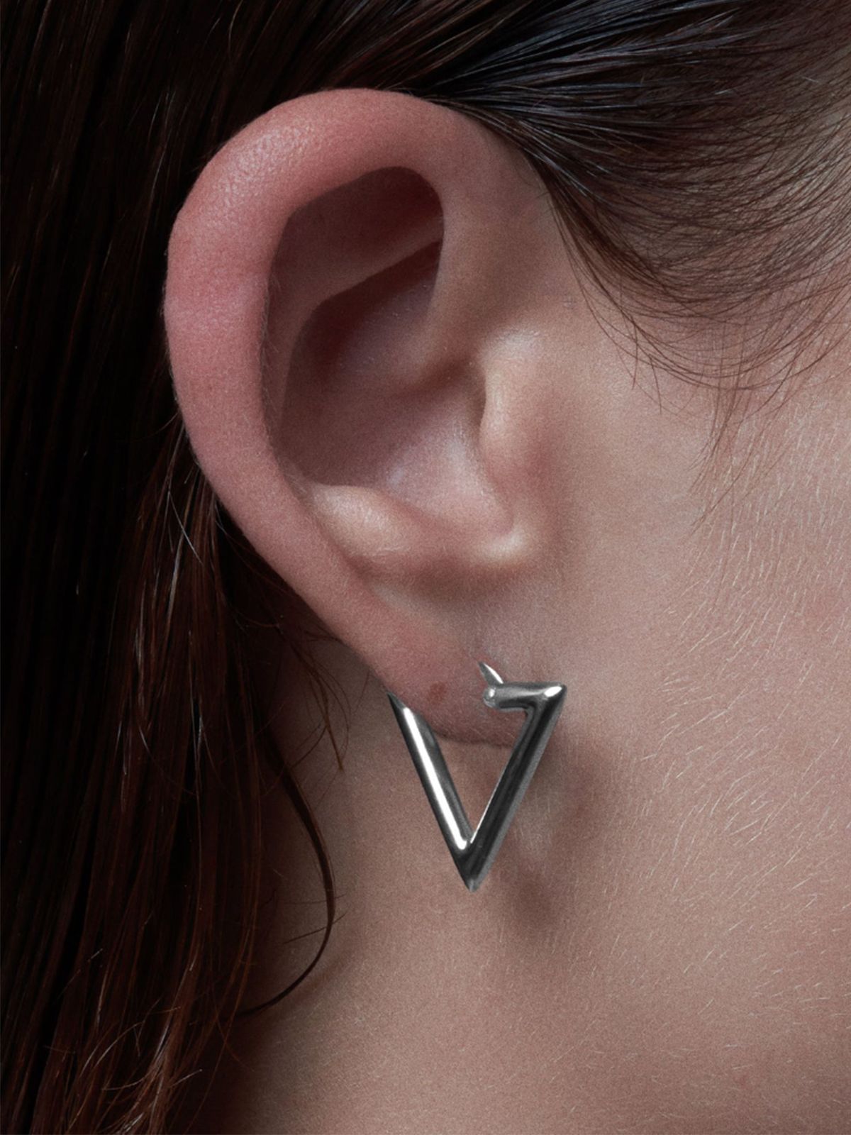 Silver triangle earrings LAGWORLD