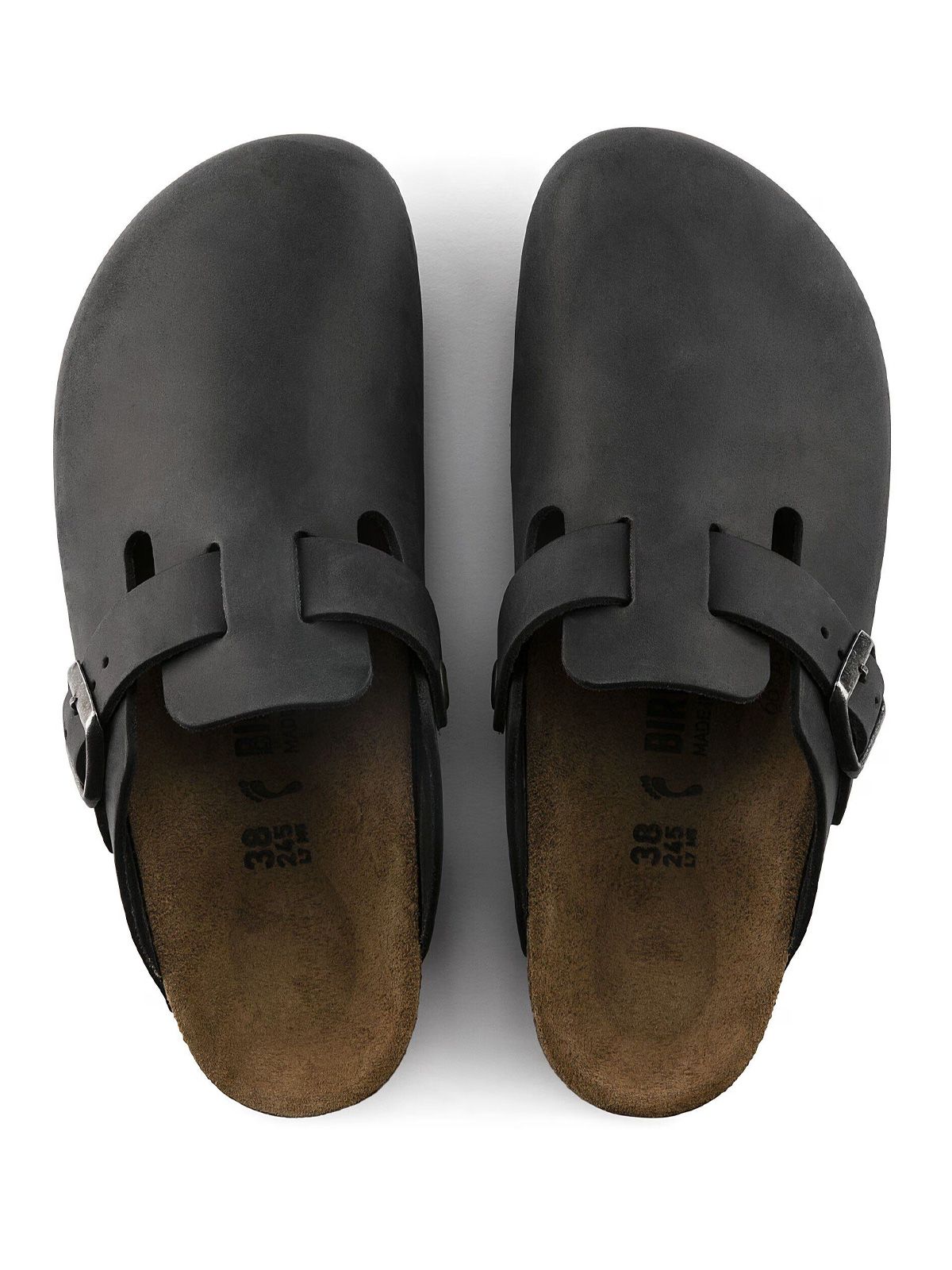 boston natural leather clogs 059463 black clogs - men BIRKENSTOCK