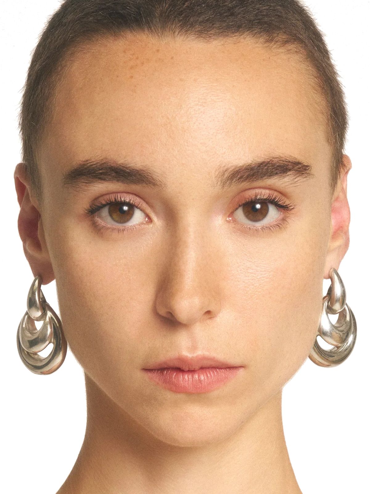 Silver blow up drop earrings PANCONESI