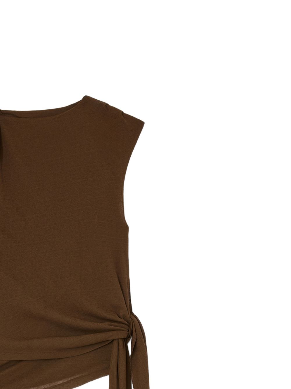 Marl Mesh Tie Knot Tank Top marrone GANNI