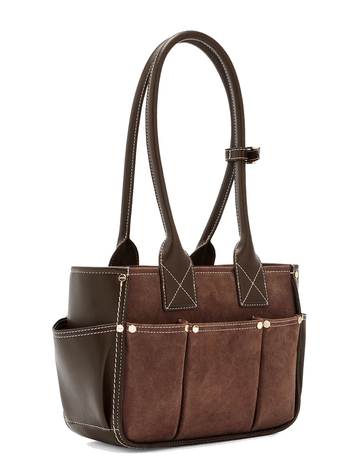 Posy Small Recycled Suede brown  GANNI