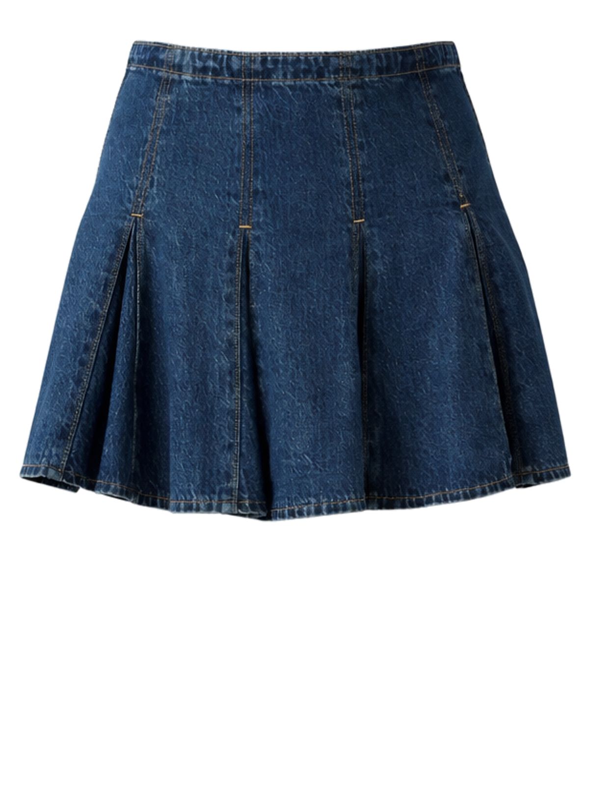 godet mini skirt fell off stone blue 