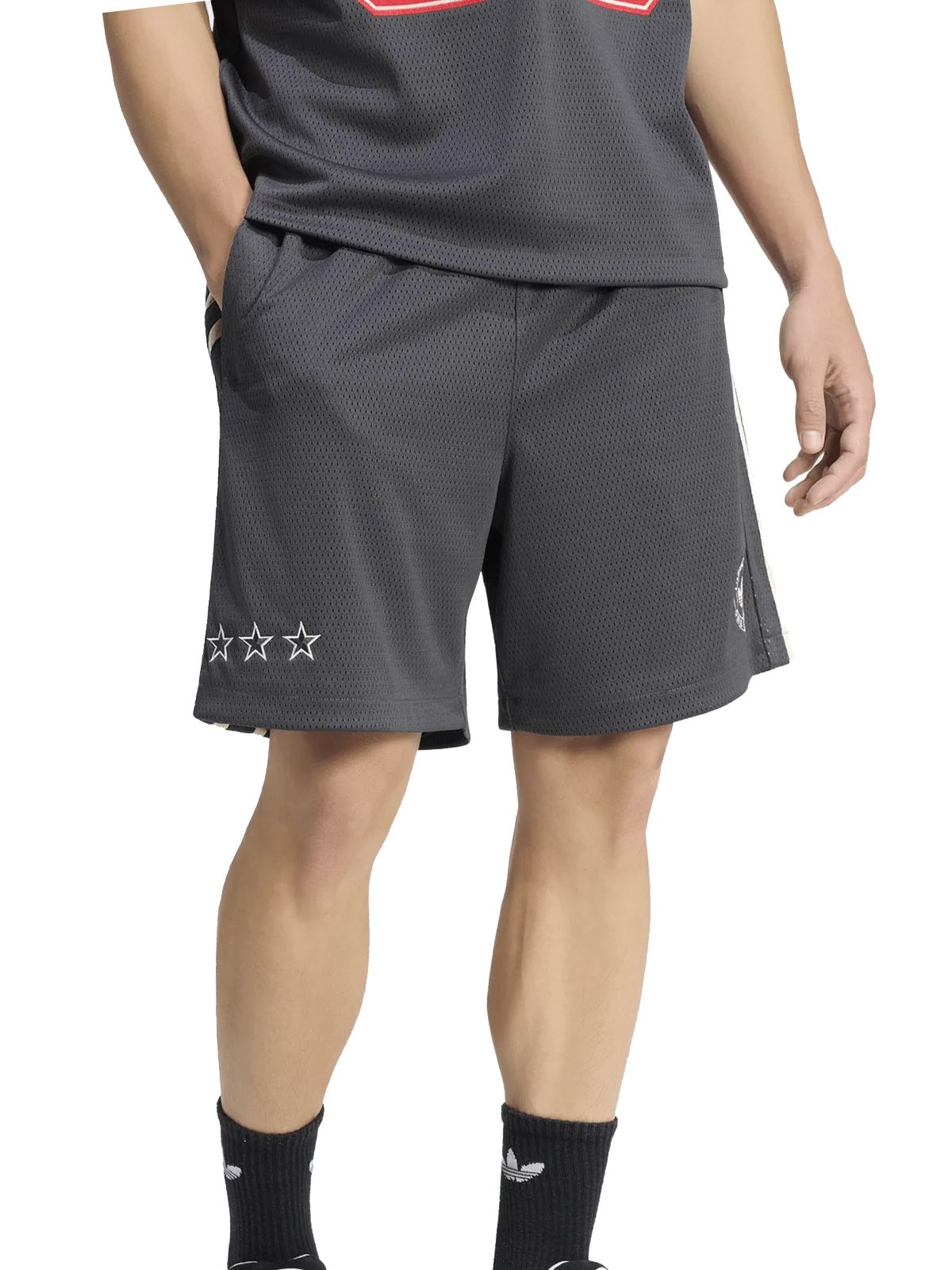 santiago heritage athletic shorts ku9250 black / white shorts - men ADIDAS ORIGINALS