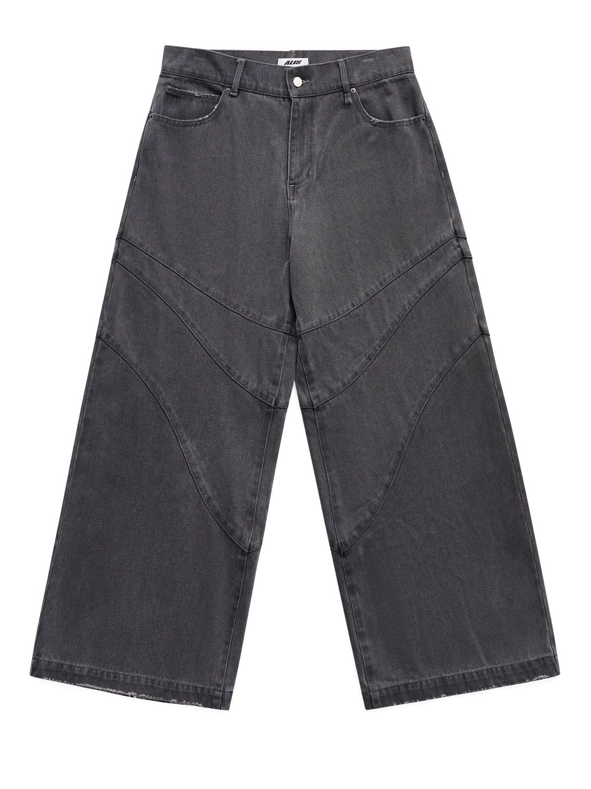 Jeans grigio linea a botte