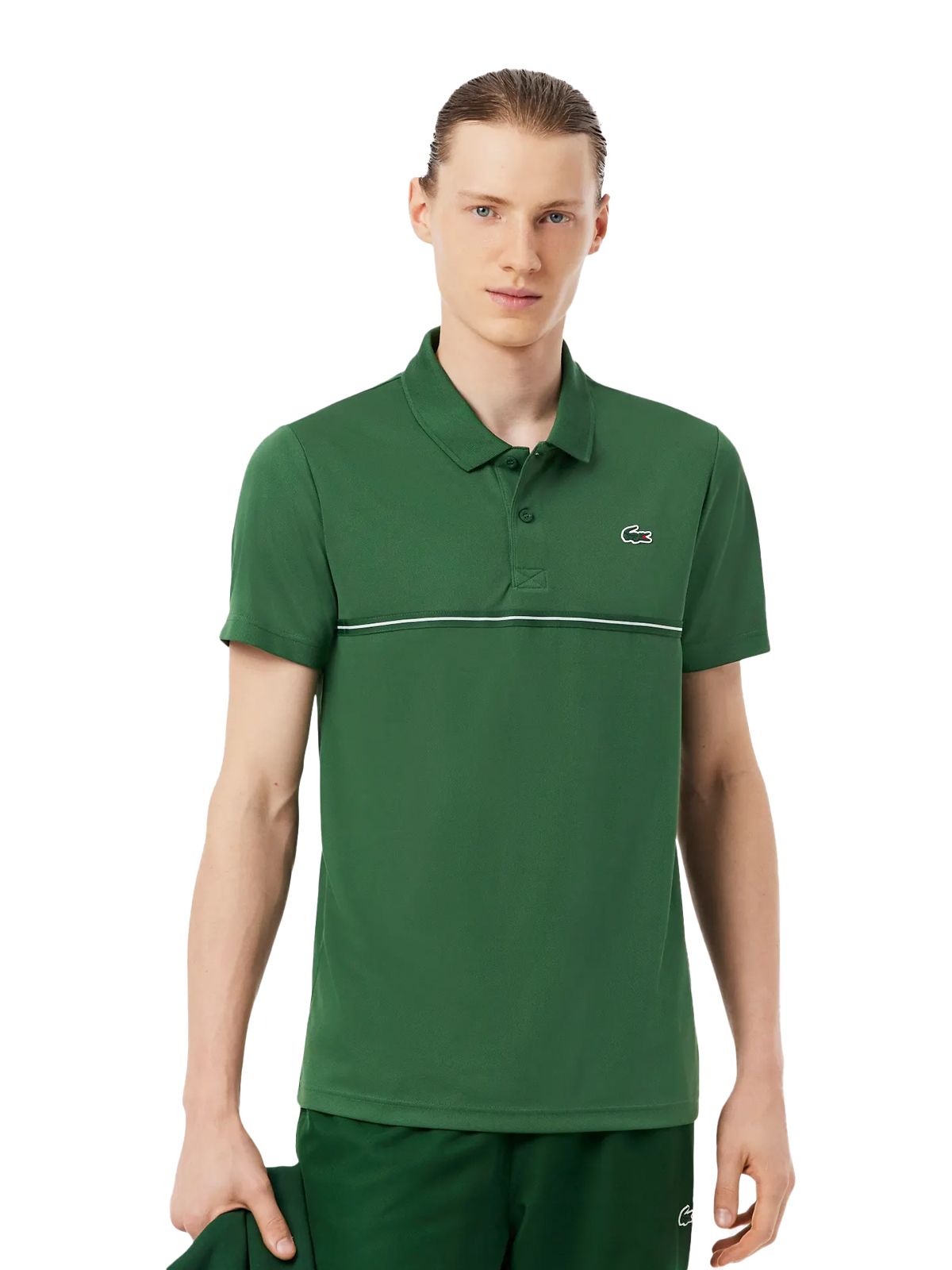 polo verde LACOSTE