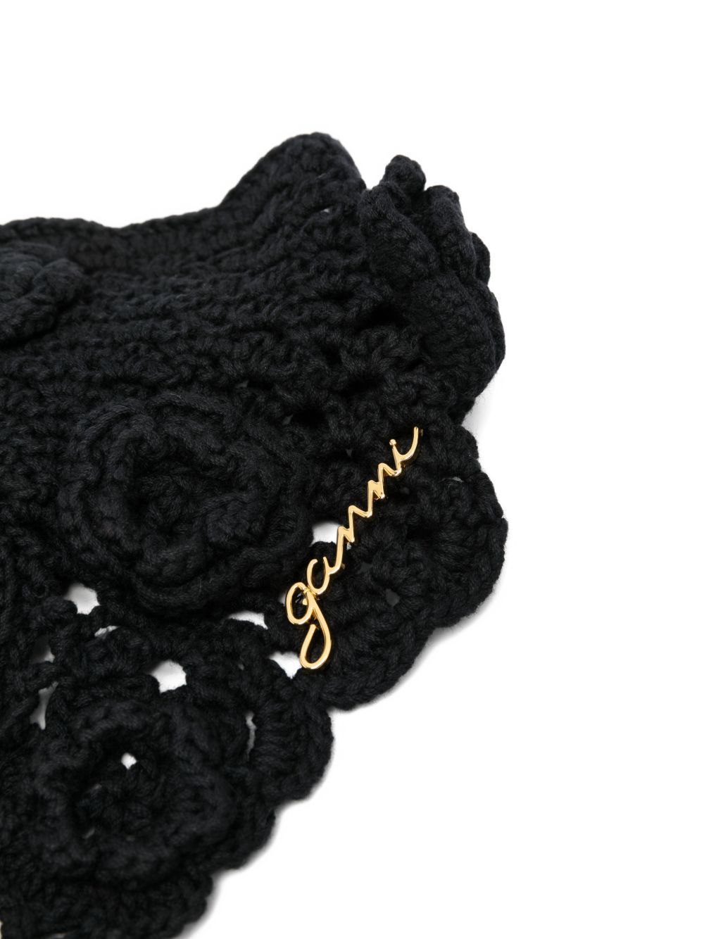 head scarf crochet black  GANNI