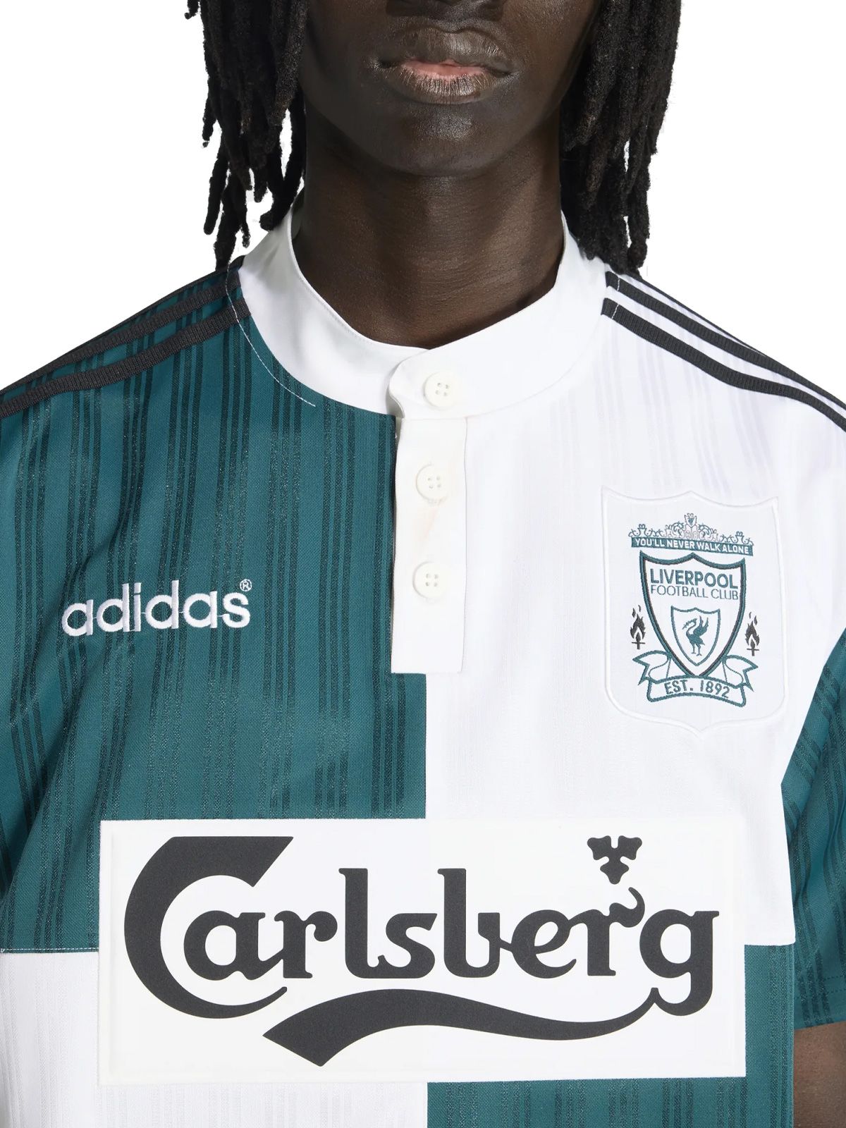 liverpool fc 95/96 heritage away jersey ka8093 green / white jerseys - men ADIDAS ORIGINALS