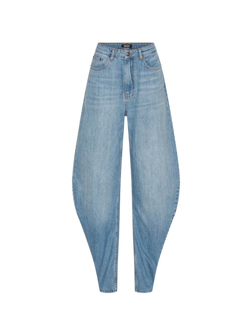 draped barrel leg jeans blue