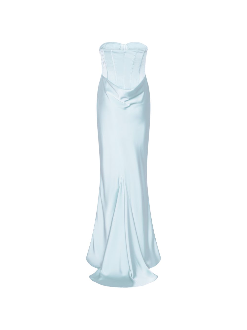 satin corset maxi dress light blue ROTATE