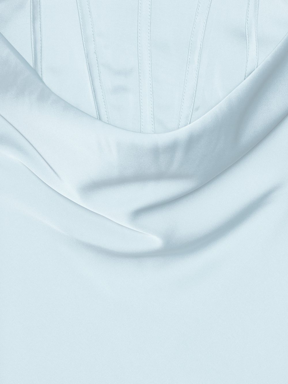 satin corset maxi dress light blue ROTATE