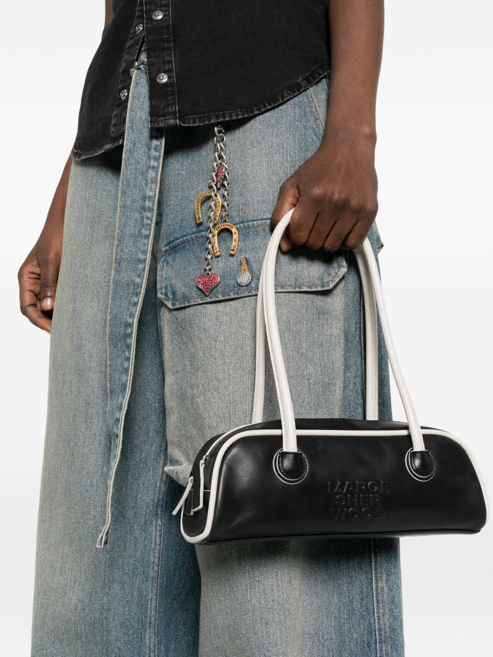 borsa soft baguette mini in pelle nero borse a spalla - donna MARGESHERWOOD