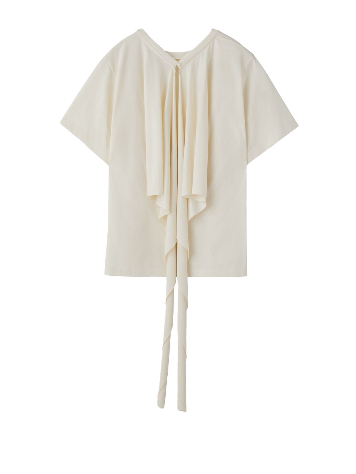 maglia in misto seta con schiena scoperta top crema RECTO
