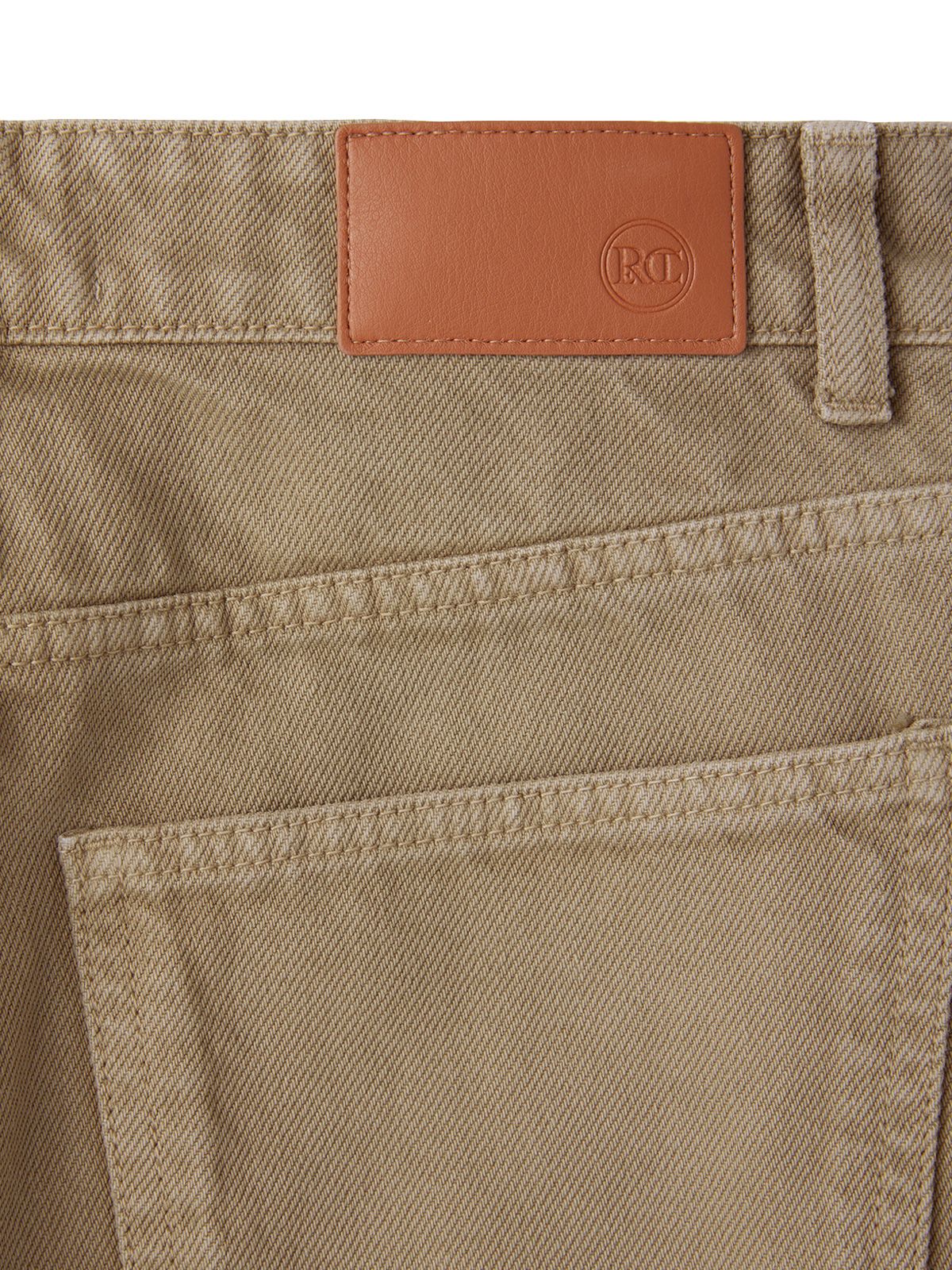washed curved denim green RECTO