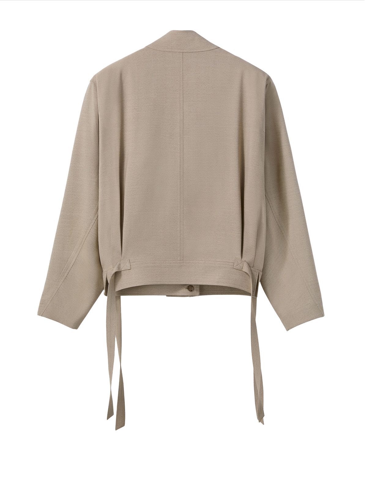 draped scarf detail jumper beige RECTO