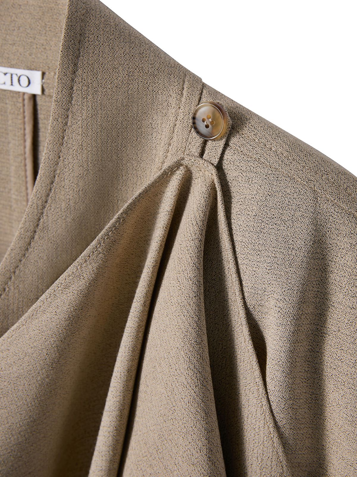 draped scarf detail jumper beige RECTO