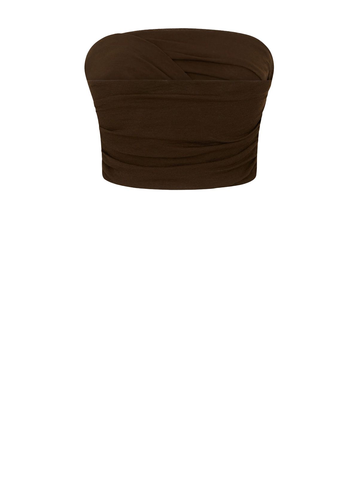 marl mesh draped bandeau top demitasse GANNI