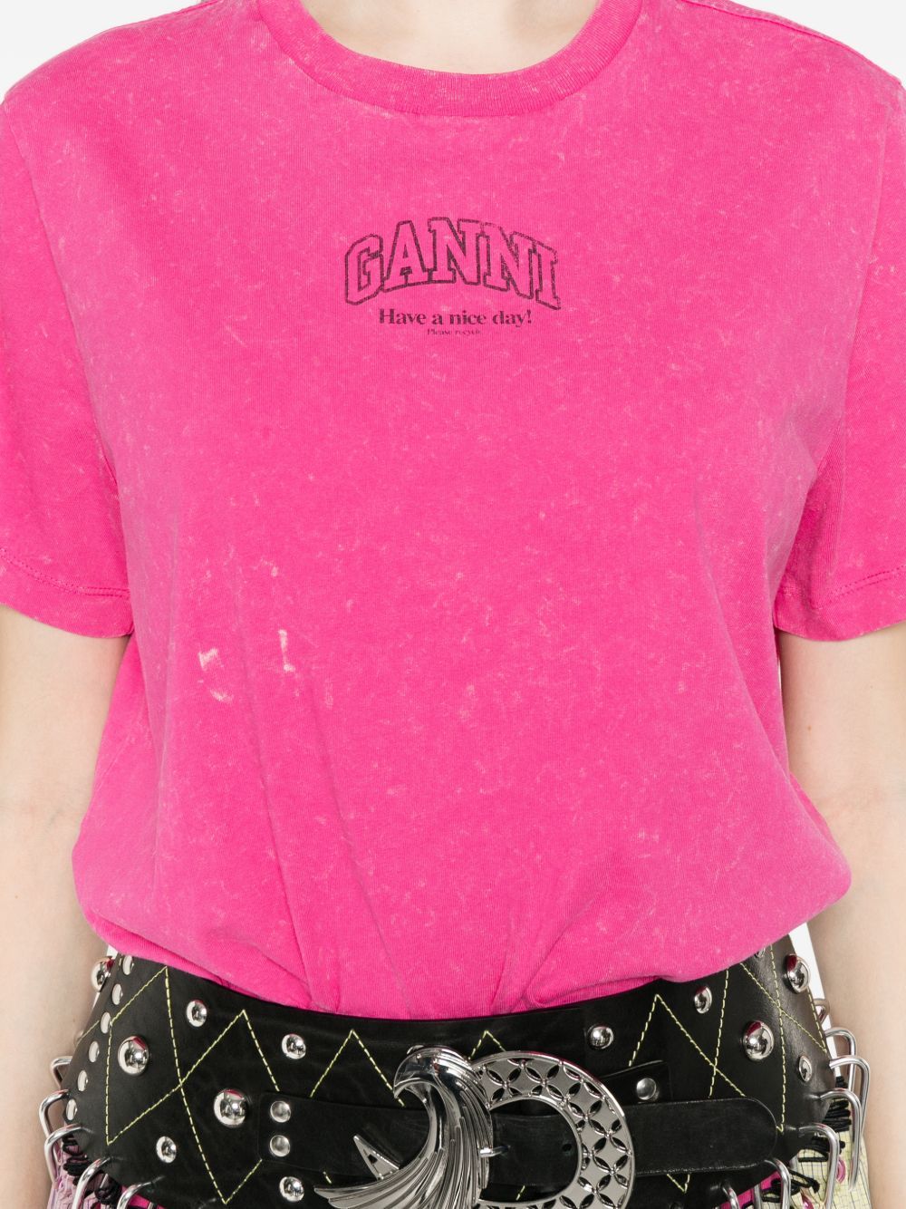 future essentials washed effect tee rose GANNI