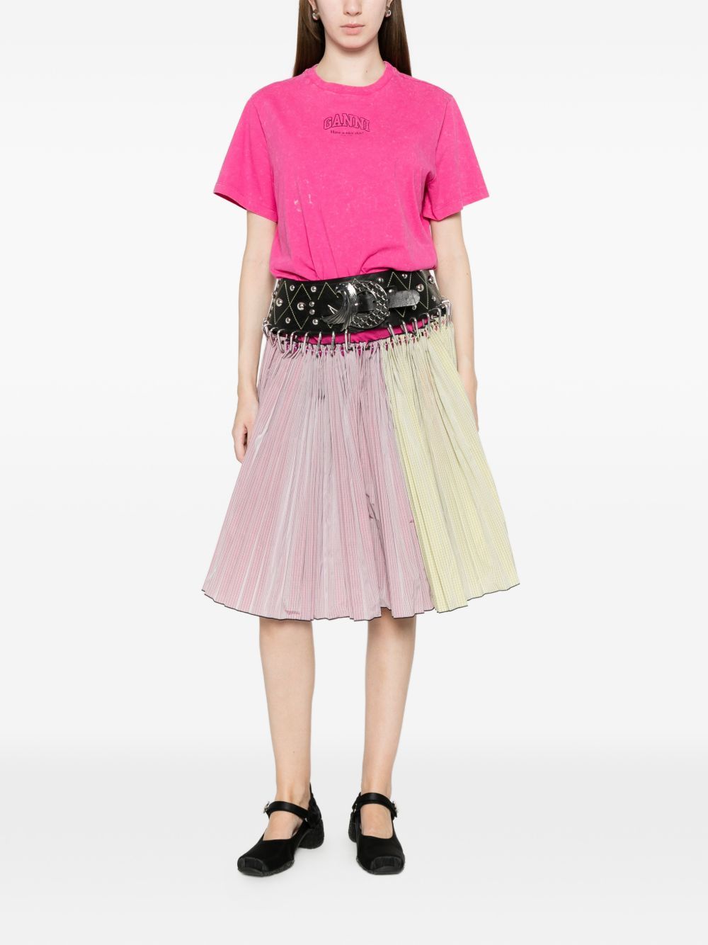 future essentials washed effect tee rose GANNI