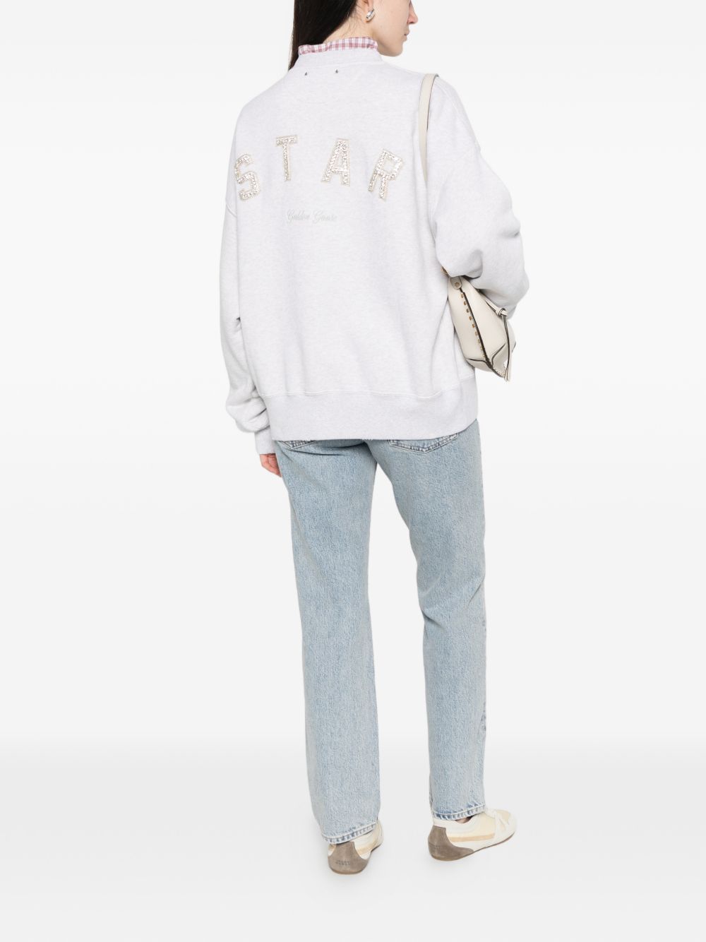 felpa star unisex oversize girocollo grigia  GOLDEN GOOSE