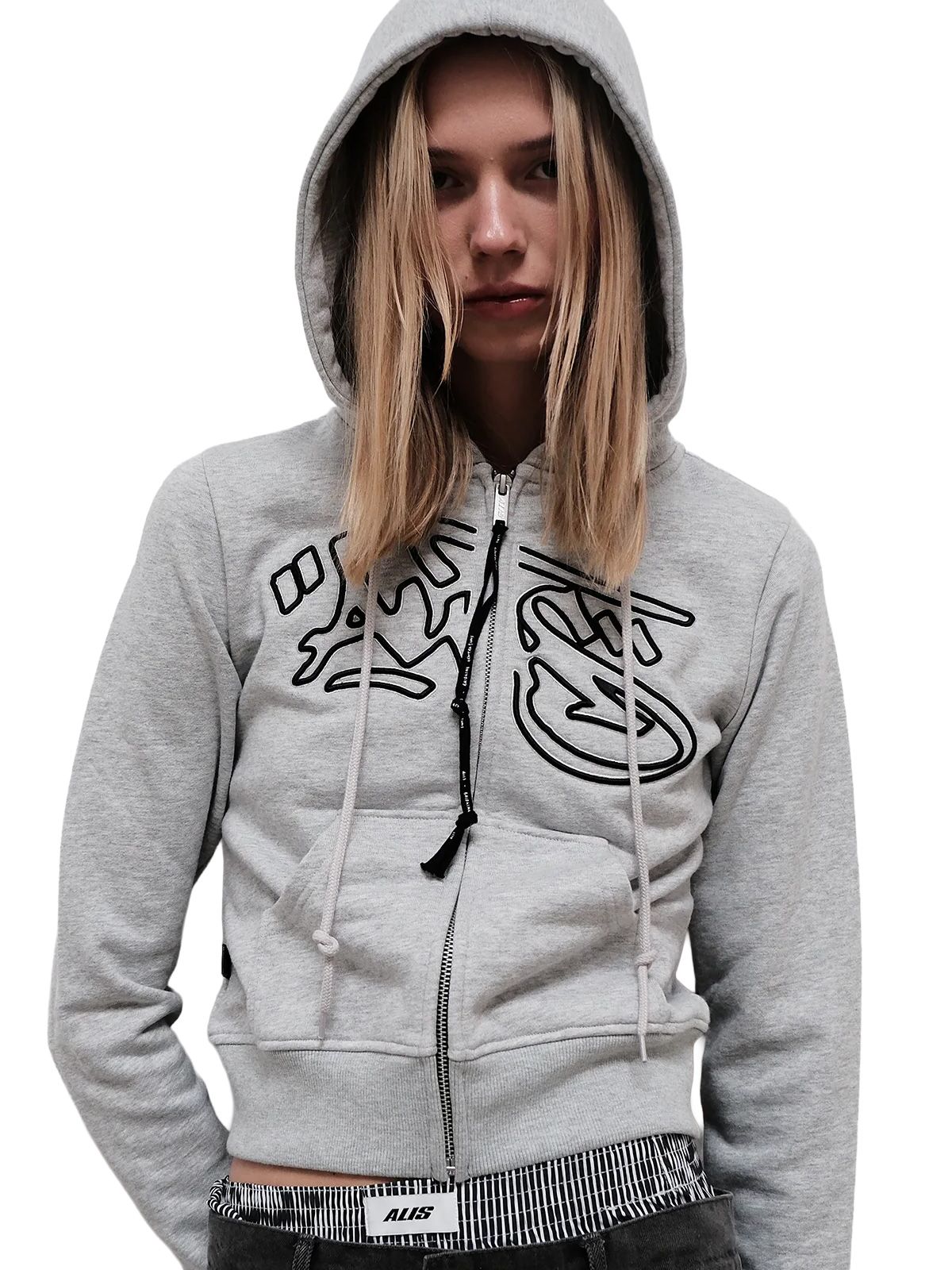 Grey lauren tight fit hoodie ALIS