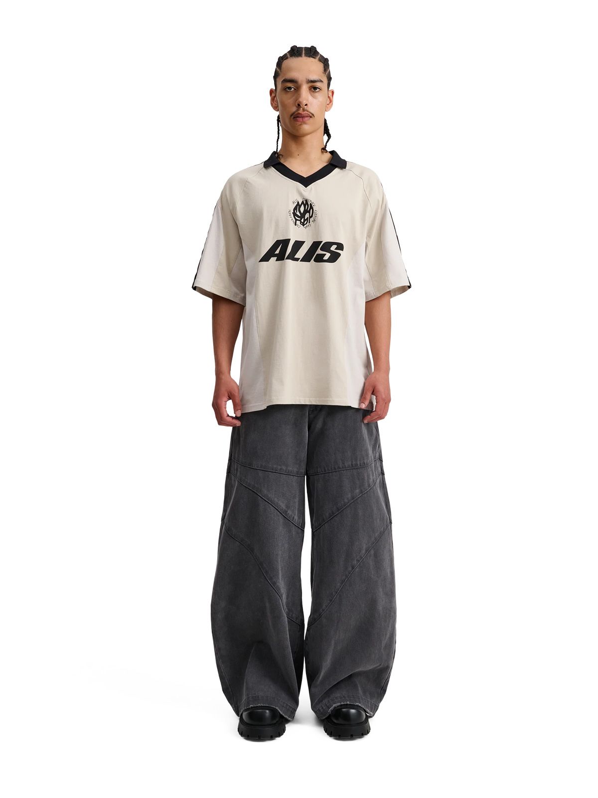 White alain graphic polo ALIS