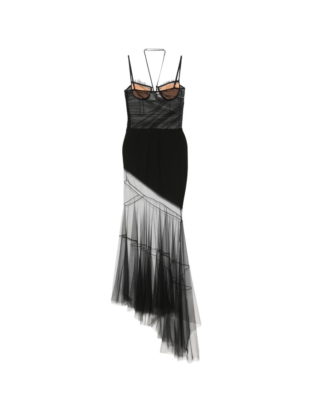 dresses asymmetric draped black dresses woman NENSI DOJAKA