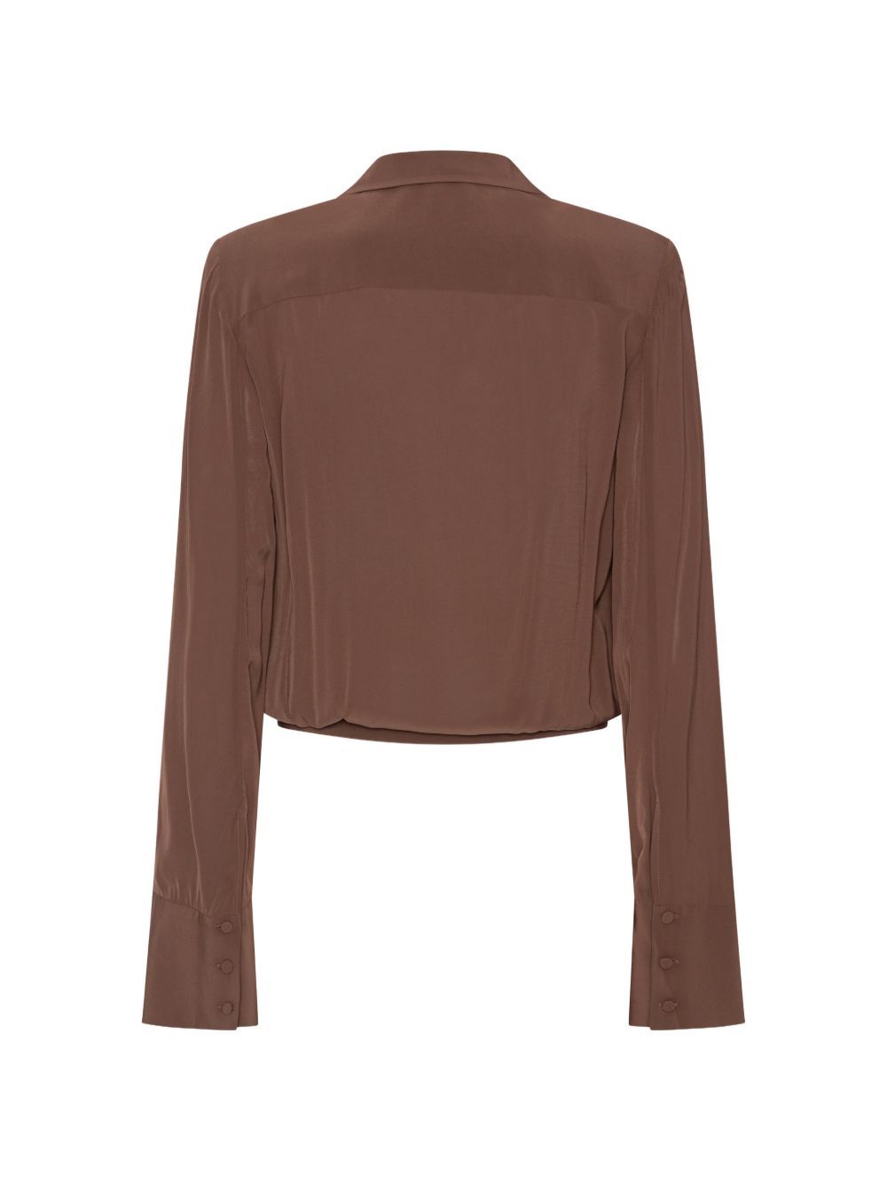 tops pleated ls top brown ROTATE
