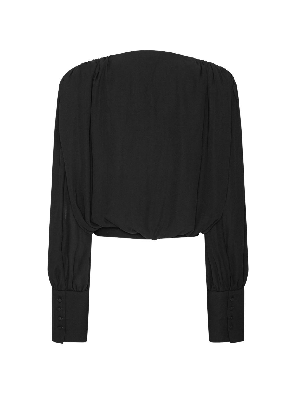 top long sleeve v neck black tops woman ROTATE