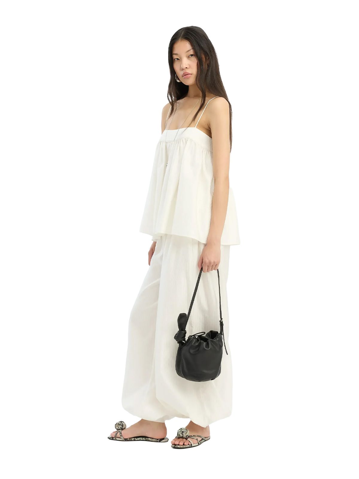 White striped balloon pants ROTATE