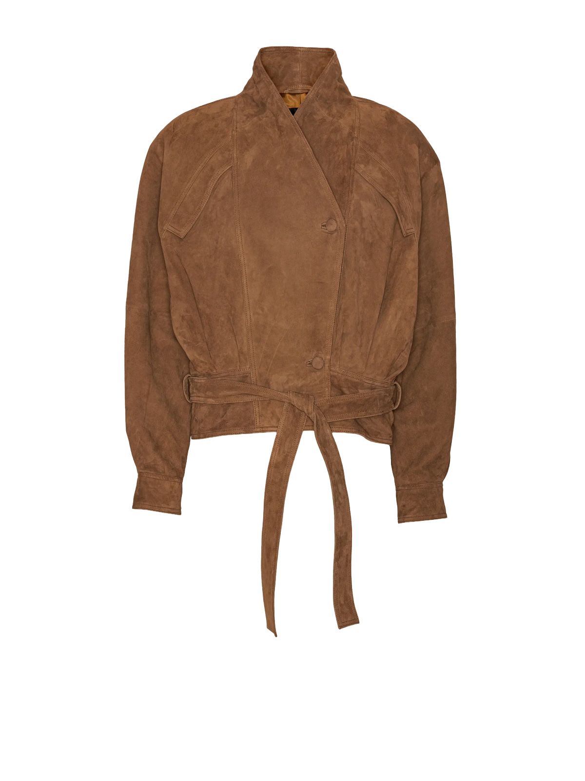 giacca bomber in pelle scamosciata marrone