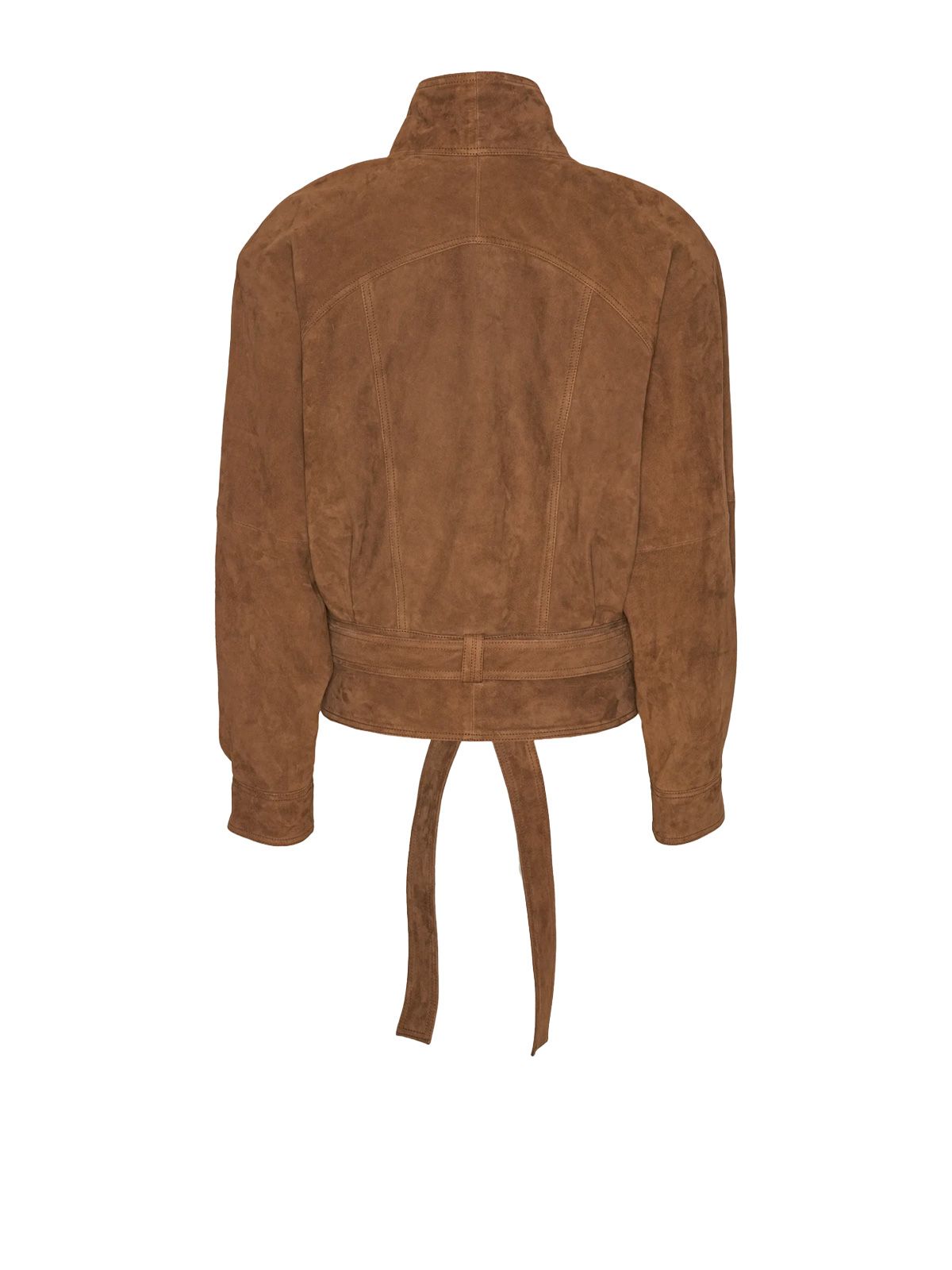 giacca bomber in pelle scamosciata marrone ROTATE