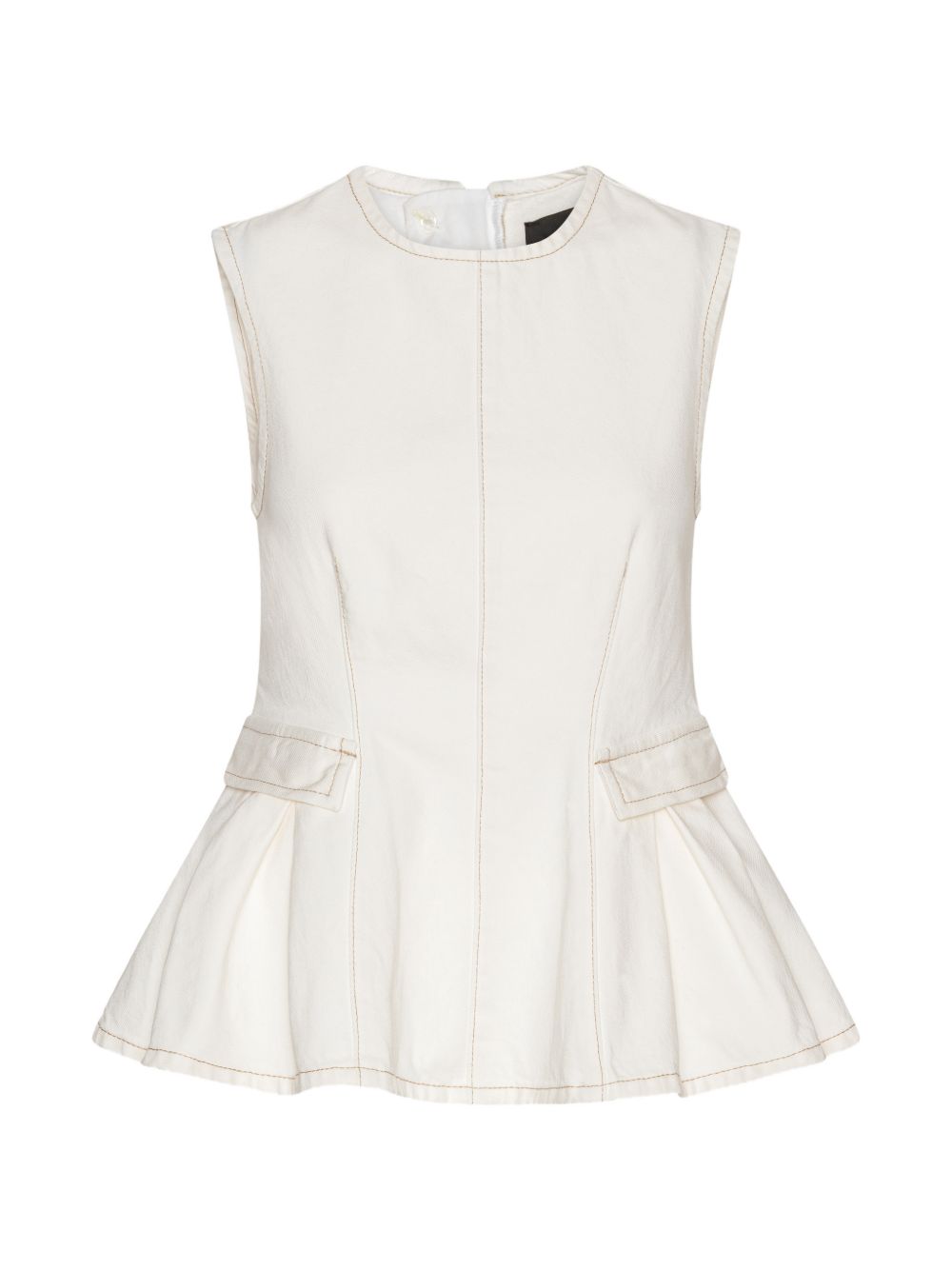 top peplum denim white 