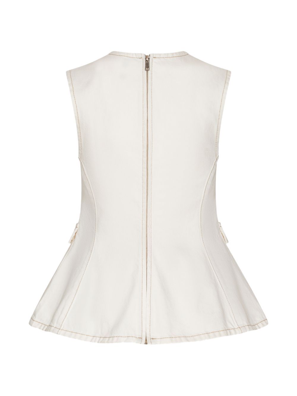 top peplum denim white  ROTATE