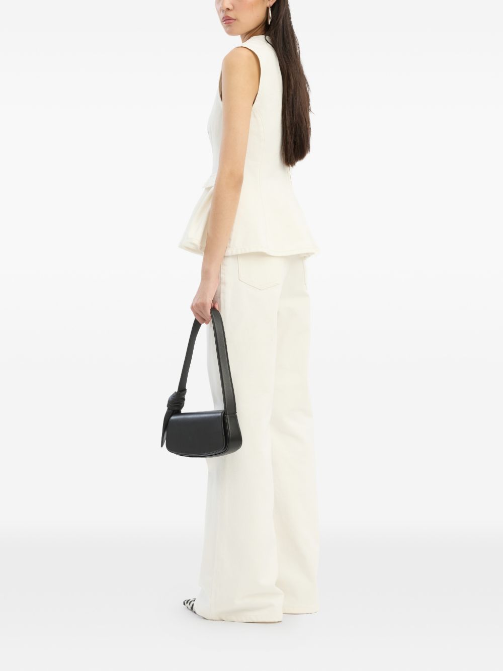 top peplum denim white  ROTATE