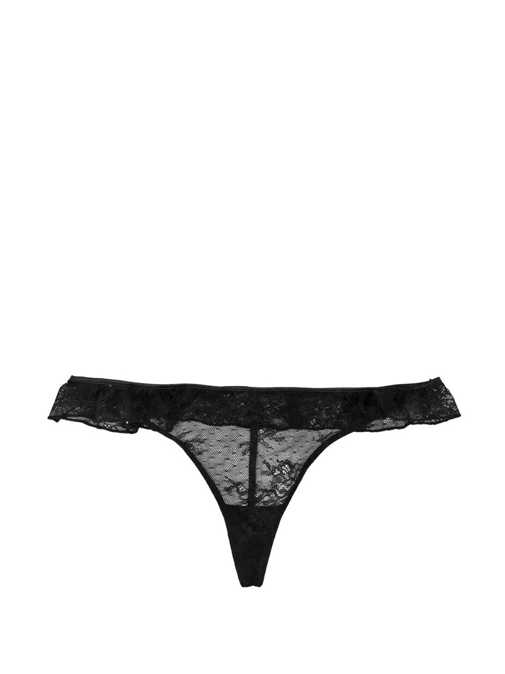 Linen string brief black