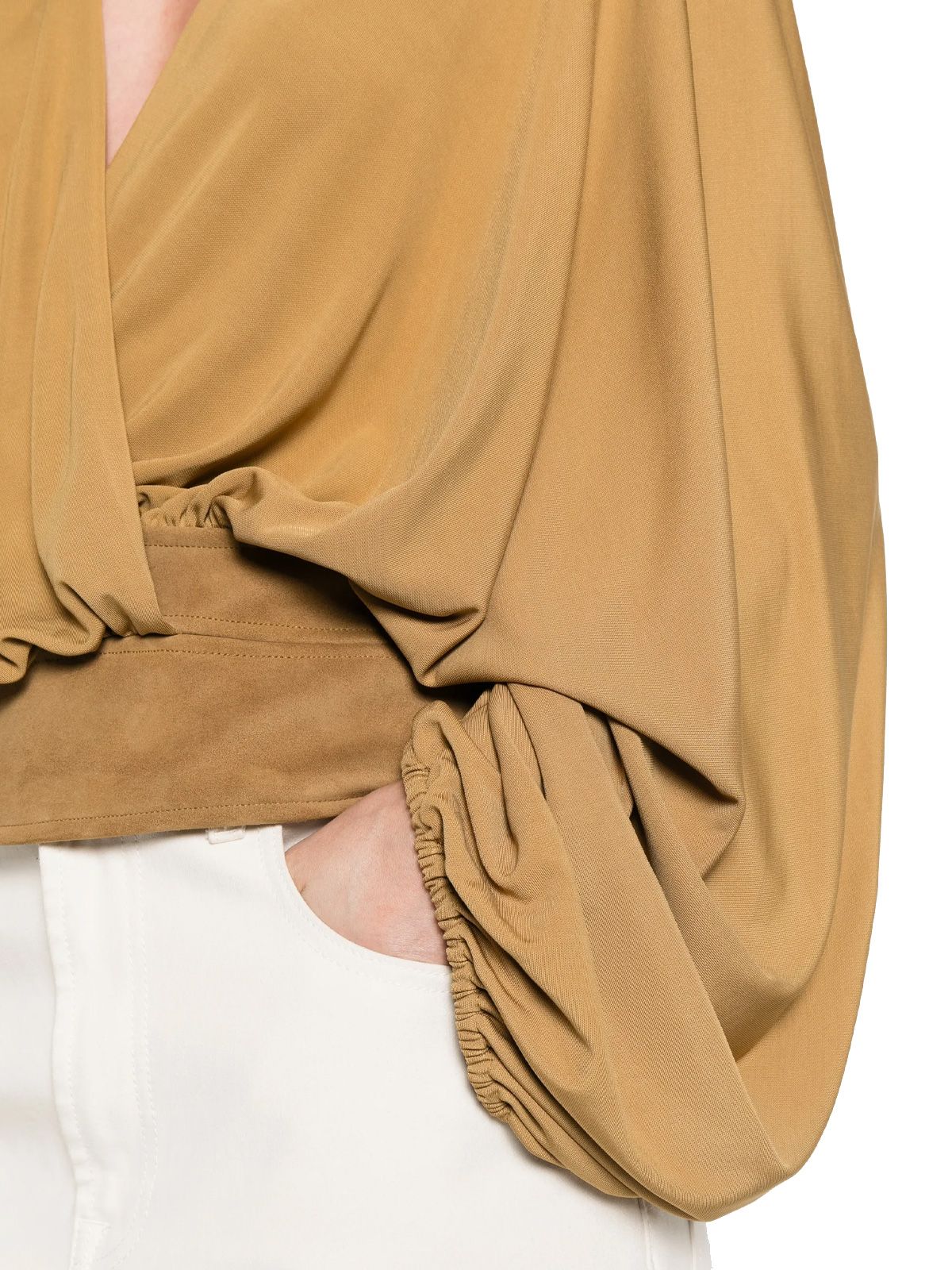 maglia a coste profonde in camoscio fasciato sabbia CHRISTOPHER ESBER