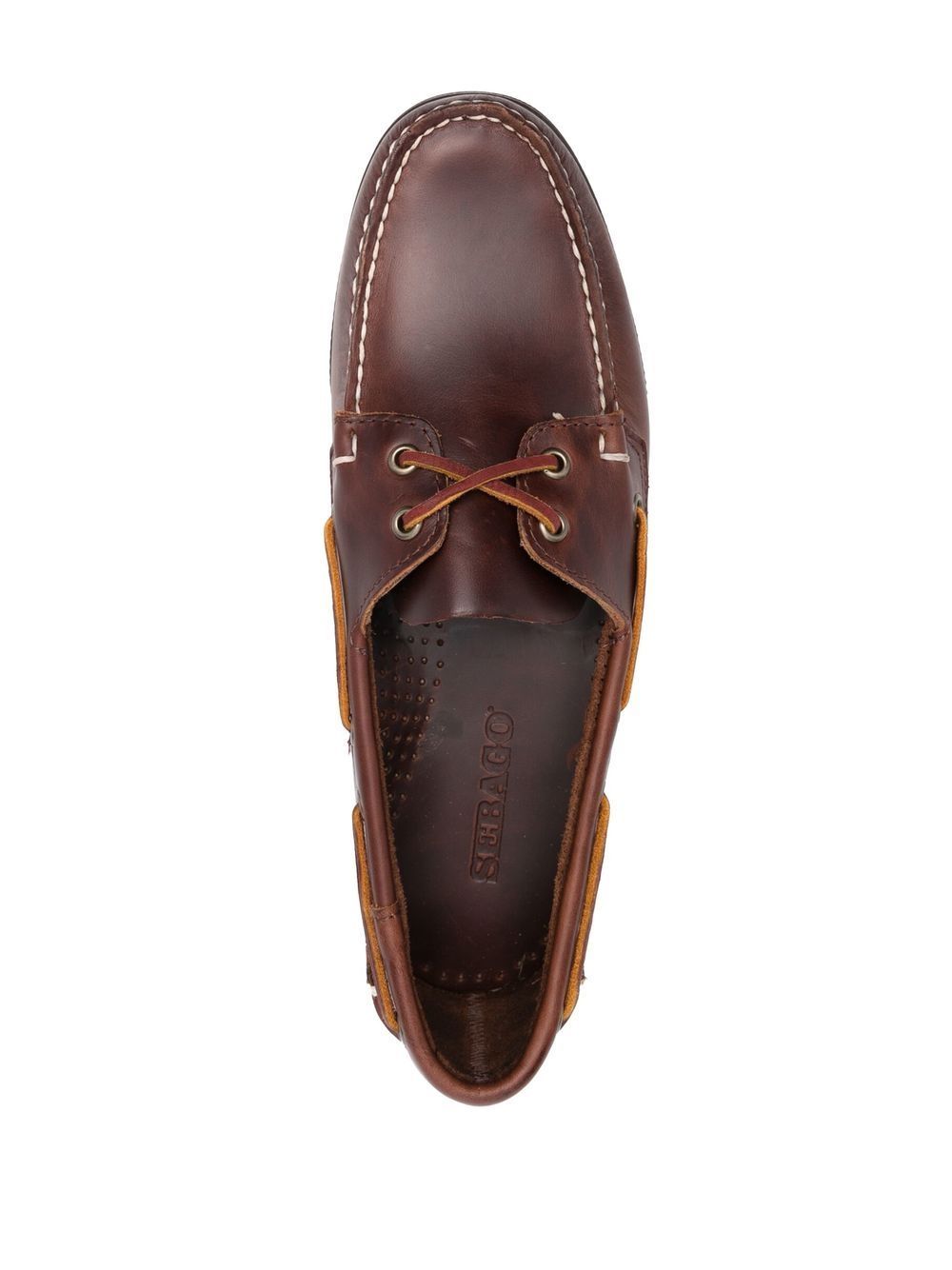 shoes boat docksides portland waxed brown  SEBAGO