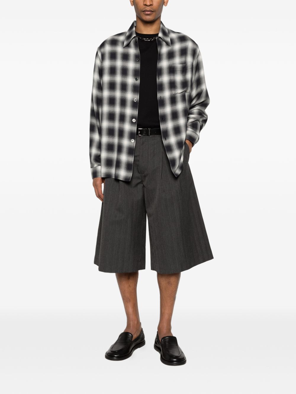 evening coach micro-check shirt m2262erc grey shirt - men OUR LEGACY